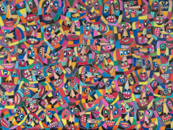 faces 24 |  felt pen on paper | 18 x 24