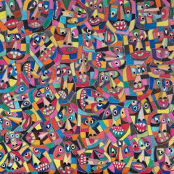 faces 24 |  felt pen on paper | 18 x 24
