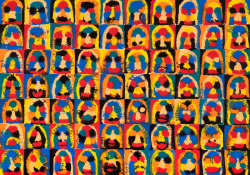 faces 18 |  watercolor  on paper | 14 x 24