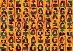 faces 20 |  watercolor  on paper | 14 x 24