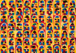 faces 21 |  watercolor  on paper | 14 x 24